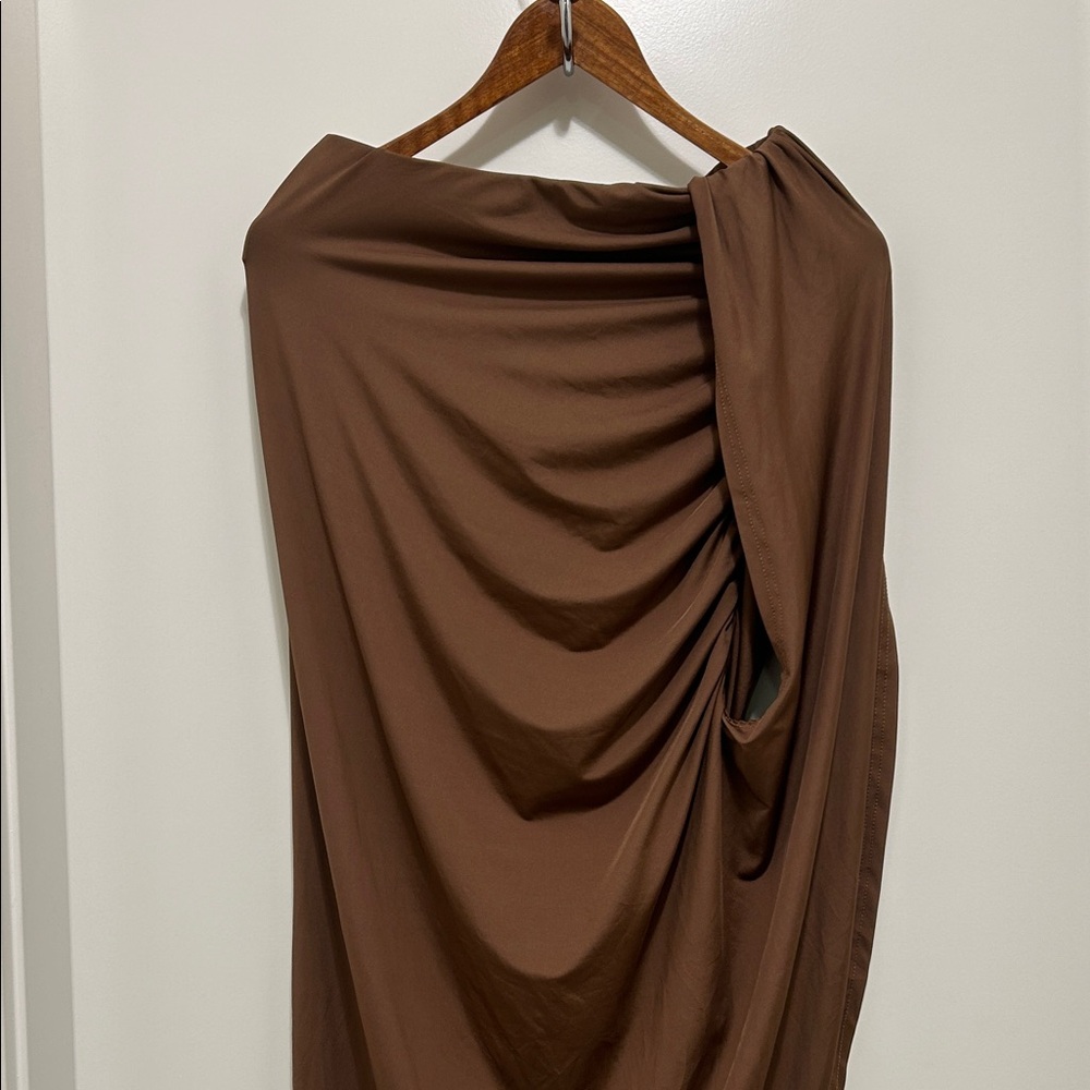 Cider Asymmetrical Brown Skirt - Picture 2 of 3